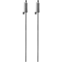 Metal Garden Torches - Cylinder - Pack of 2 - Silver