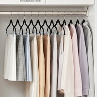 Velvet Trouser Hangers with Clips - Black / 0.5cm / ABS / 2.7kg