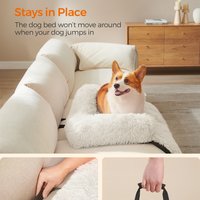 Feandrea Medium Fluffy Dog Sofa Bed - White