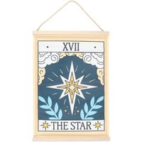 The Star Tarot Wall Hanging - Celestial Fabric Decor for Tarot Lovers - Teal