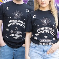 Black Talking Board Unisex T-Shirt - Occult Gothic Style, Size M - Black