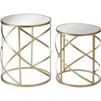 Avantis Set Of 2 Swirl Frame Tables - Gold