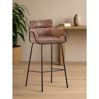 Tamzin Brown Faux Leather Bar Chair - Black