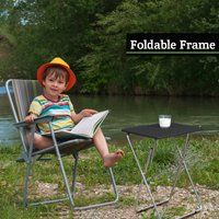 Bernie Folding Table With Sand Black Top - Black