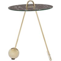 Oria Black Marble Effect Top End Table - Gold