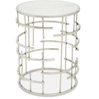 Jaipur Marble Top Side Table - Silver