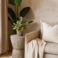 Artificial Eucalyptus Plant in Stone Effect Pot - Green
