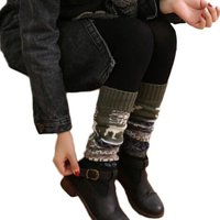 Snowflake Women's Warm Leg Boot Socks - Green