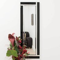 MirrroOutlet Calder Black Glass Venetian Mirror 120 x 40cm - Black