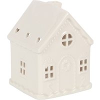 Gingerbread House Tealight Holder - White