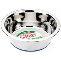 Non Slip Pet Food Dish Feeding Food Water Bowl Stainless Steel - Classic - Silver / 22cm