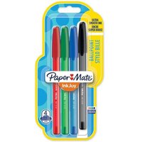 4 Packs of Inkjoy 100 Ballpoint Pens Assorted - Red