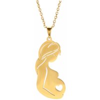Necklace with Pregnant Mother Pendant - Gold