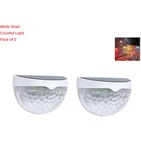 6 LED Water Droplets Fence Solar Lights - White Shell / 2
