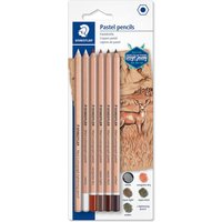 STAEDTLER Mars Lumograph Pastel Pencils -Pack of 6 - Multi-colour