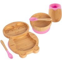5pc Bamboo Penguin Baby Weaning Set - Pink