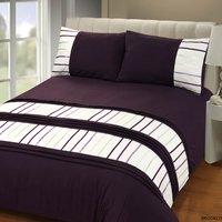 Brooklyn Polyester Duvet Set With Pillowcase - Aubergine / Double