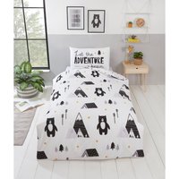 Scandi Bears Polycotton Duvet Set With Pillowcase - Multicolor / Single
