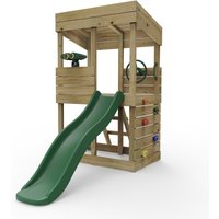 Wooden Lookout Tower Playhouse with 6ft Slide - Adventure Set / 222cm