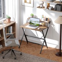 HOMCOM Folding Computer Table - Brown / 81.5cm