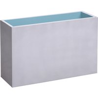 Silver Zinc Tall Trough Planter with Insert - Silver / 200l