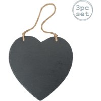 Slate Heart Hanging Notice Board - 24.5 x 24.5cm - Grey / 3