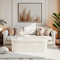 Ottoman Storage Folding Bench - white