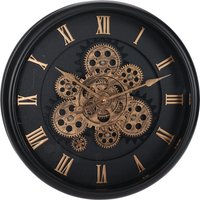 Gears Wall Clock Silent Steampunk - Black