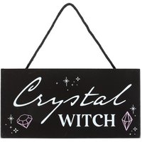 Crystal Witch Enchanted Hanging Sign For Mystical Decor - Black
