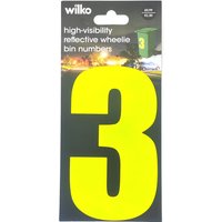 High Visibility Reflective Wheelie Bin Number - Yellow / 3