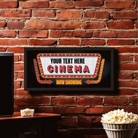 Personalised Home Cinema Print Framed Wall Art Framed - Black