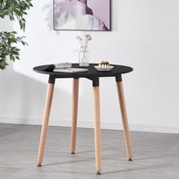 Single Lorenzo Round Wooden Dining Table for Dining Room - Black