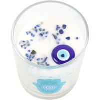 Hand of Hamsa White Rose Candle with Crystals Spiritual Sanctuary Gift - White