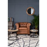 Dimano Champagne Finish 3D Geometric Wall Mirror - Brown