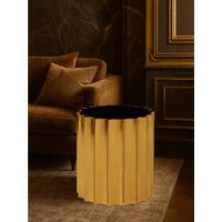 Alvaro Black And Titanium Round Side Table - Gold