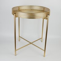 Round Tray Table Metal Legs - Gold