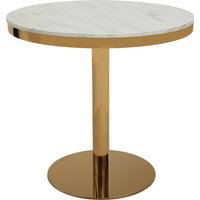 Azalea Round Marble Dining Table With Gold Base - Gold