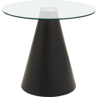 Azalea Round Clear Glass Top Dining Table - Black