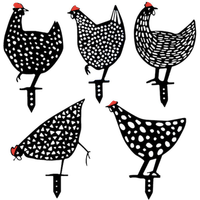 Chicken Garden Decoration - Black / 15cm / 0.3kg