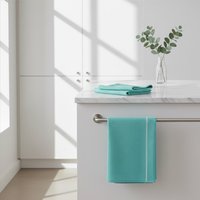 Doro Set Of 3 Green And White Waffle Tea Towels - Green