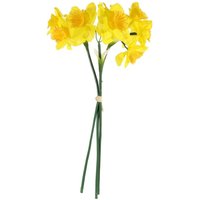 Artificial Mini Silk Daffodil Bunch 41cm - Yellow