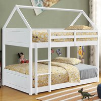 3ft Single House Style Bunkbed - White