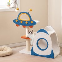 4-Level Cute Cat Tree Tower - Blue