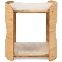 2-Tier Elevated Cat Bed Cat Tower - Beige