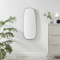 Elodie Metal Large 120x50 Pebble Shape Wall Mirror - Black