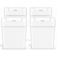 22L Sanitary Waste White Bin with Foot Pedal Slimline Feminine Hygiene Bin x4