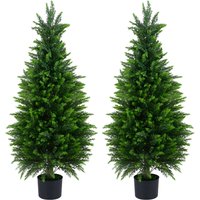 Set of 2 Faux Topiary Bushes Plants