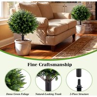 Set of 2 Artificial Cypress Topiary Trees