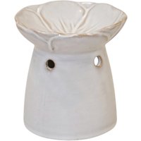 Four Candle White Ceramic Flower Design Oil Burner 11cm