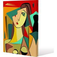 abstract portrait Canvas Print - Pink / 91cm / 61cm